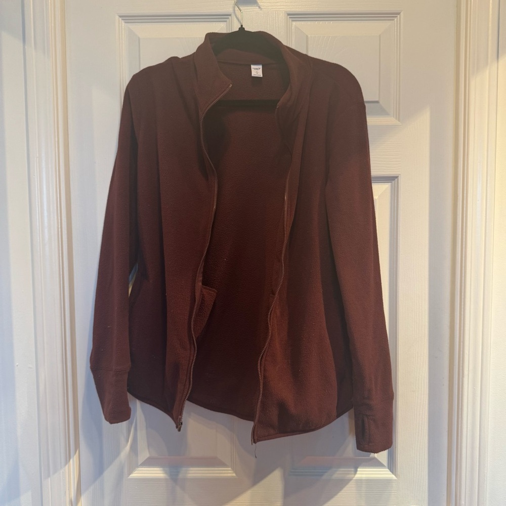 Old Navy Maroon Full-Zip Fleece Jacket – Women’s Large